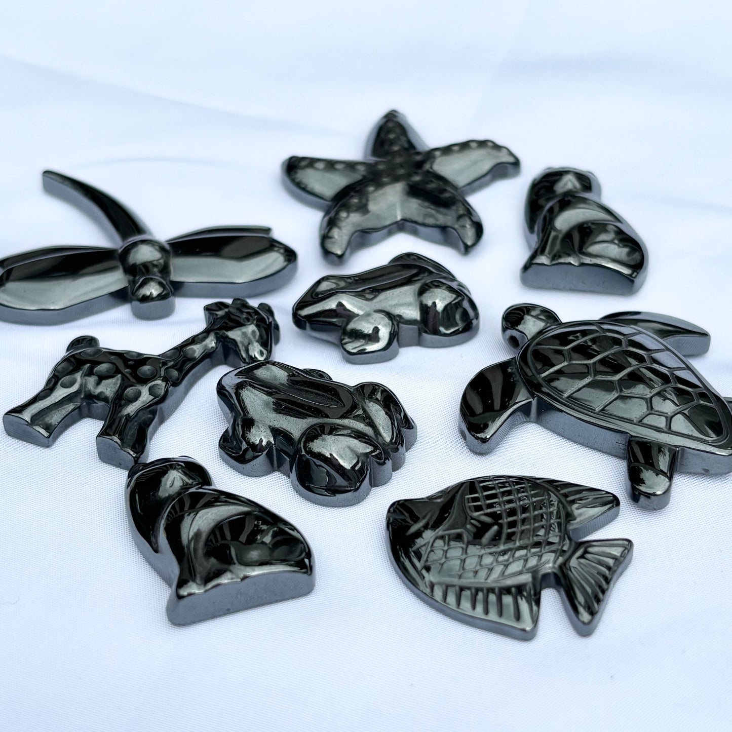 Hematite Animals Pack of 9 from UK Wholesale Crystals