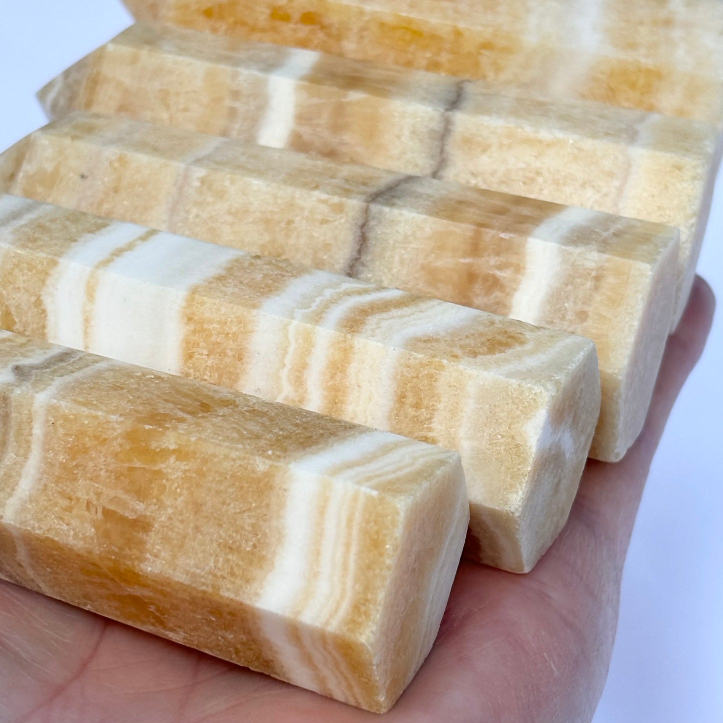 Banded Orange Calcite Points Pack of 3