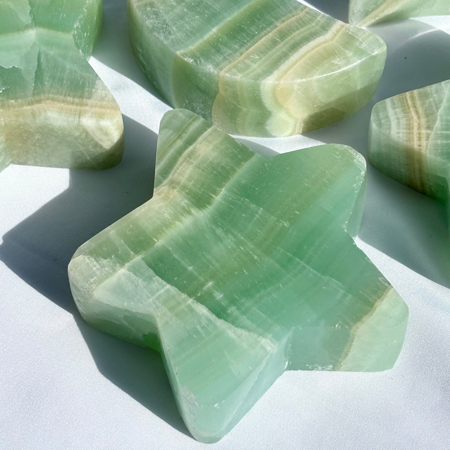 Pistachio Calcite Stars & Moons Bundle 1094g 5 Pieces