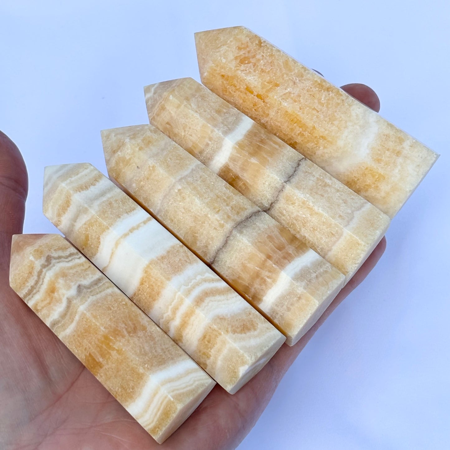 Banded Orange Calcite Points Pack of 3