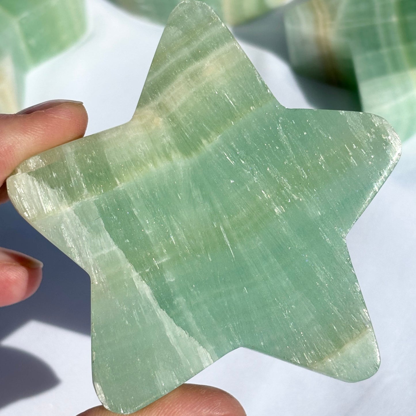 Pistachio Calcite Stars & Moons Bundle 1094g 5 Pieces