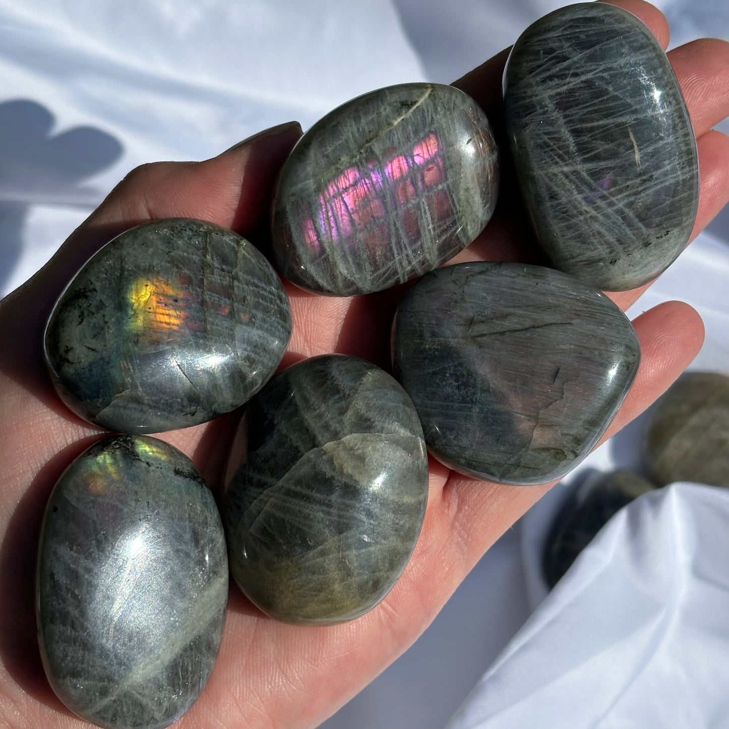 Labradorite Palmstones Bundle 479 10 Pieces