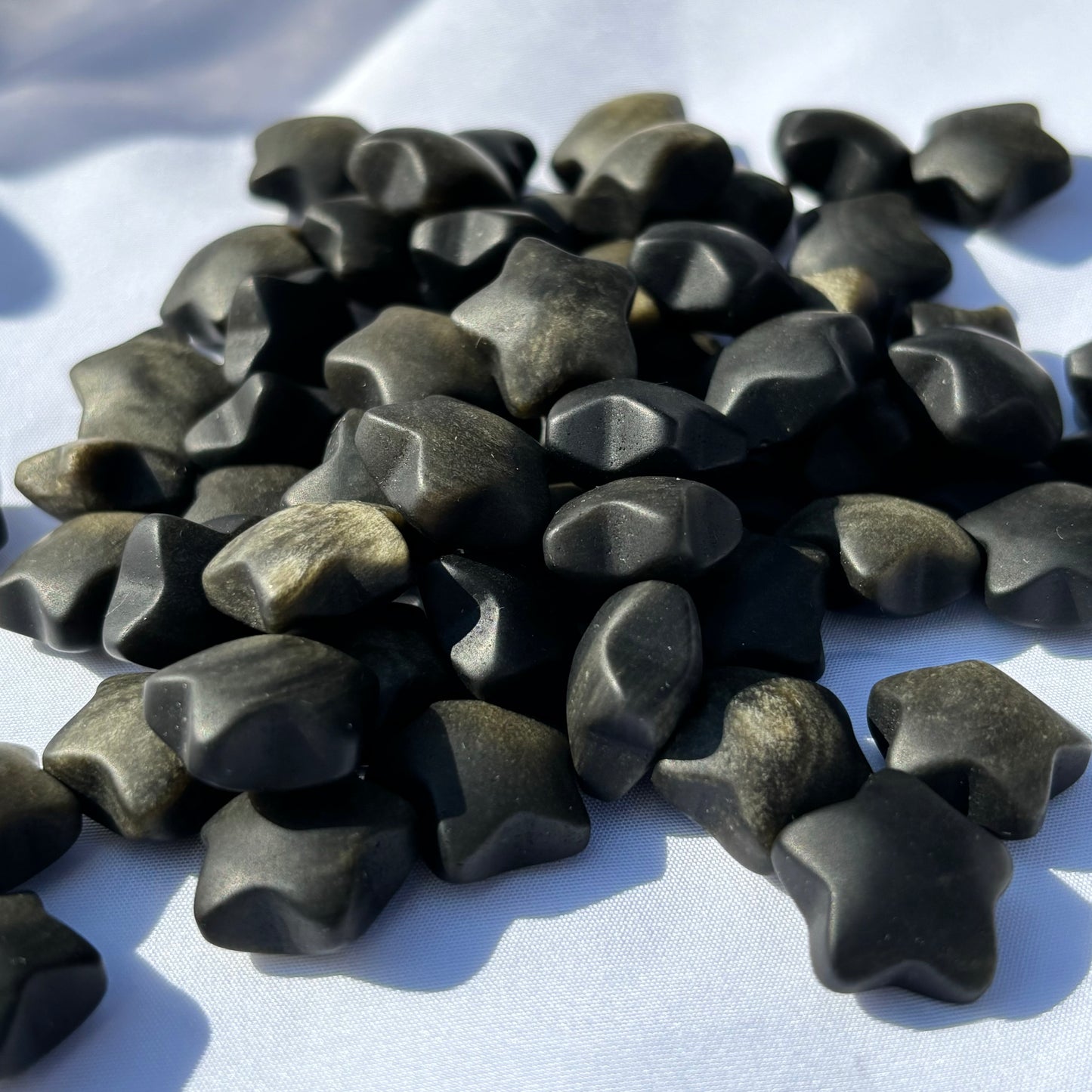 Golden Obsidian Stars Pack of 10 from UK Wholesale Crystals