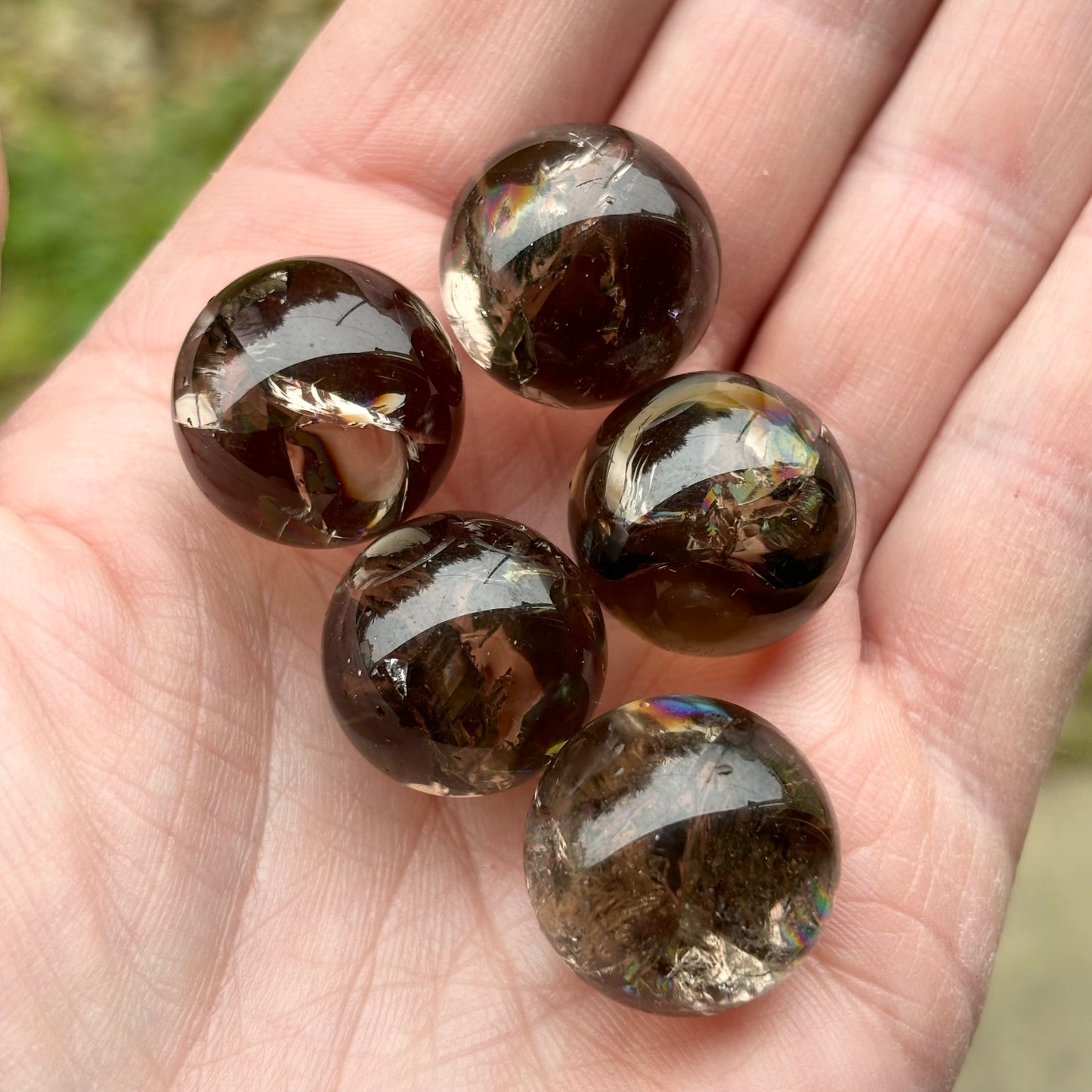 Smokey Quartz Mini Spheres Pack