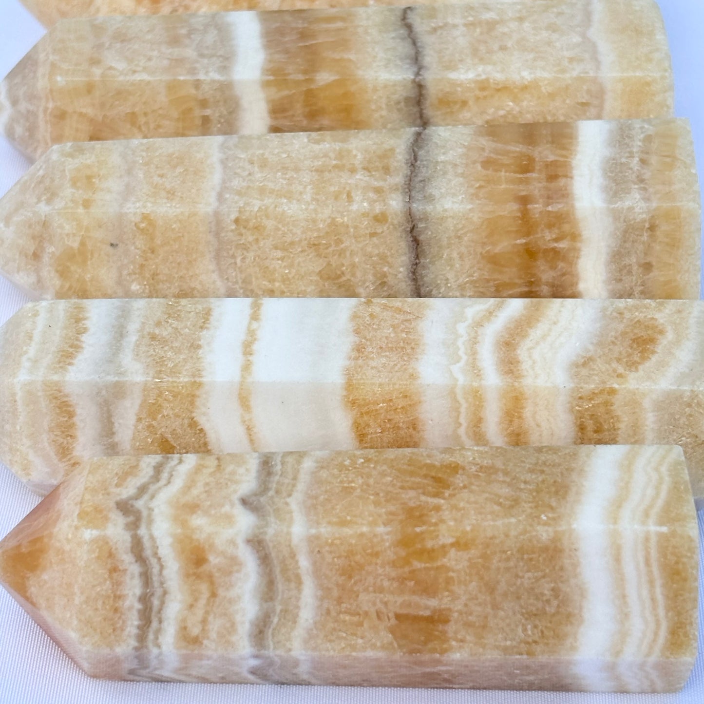 Banded Orange Calcite Points Pack of 3