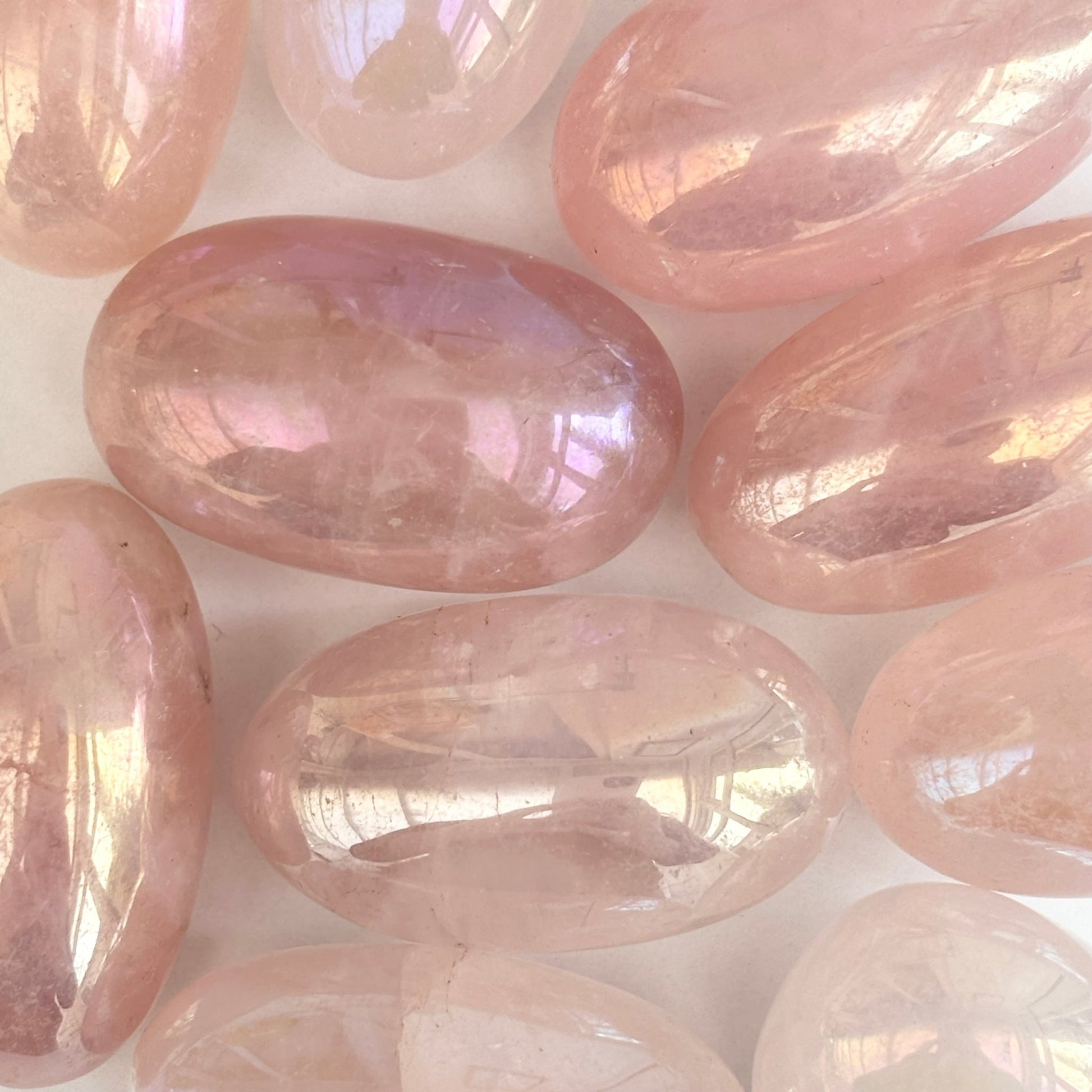 Aura Rose Quartz Tumblestones from UK Wholesale Crystals
