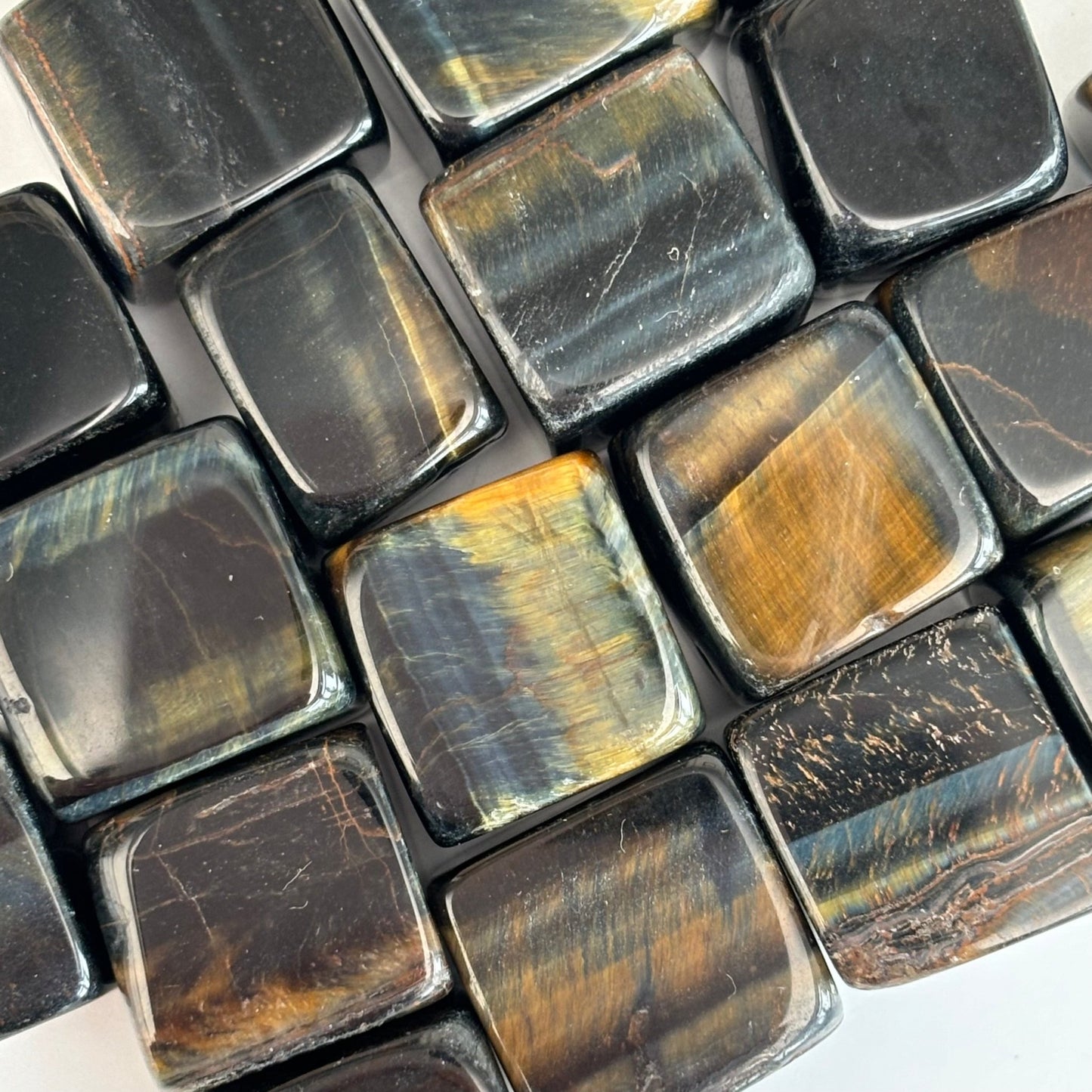 Blue Tiger’s Eye Mini Cubes from UK Wholesale Crystals