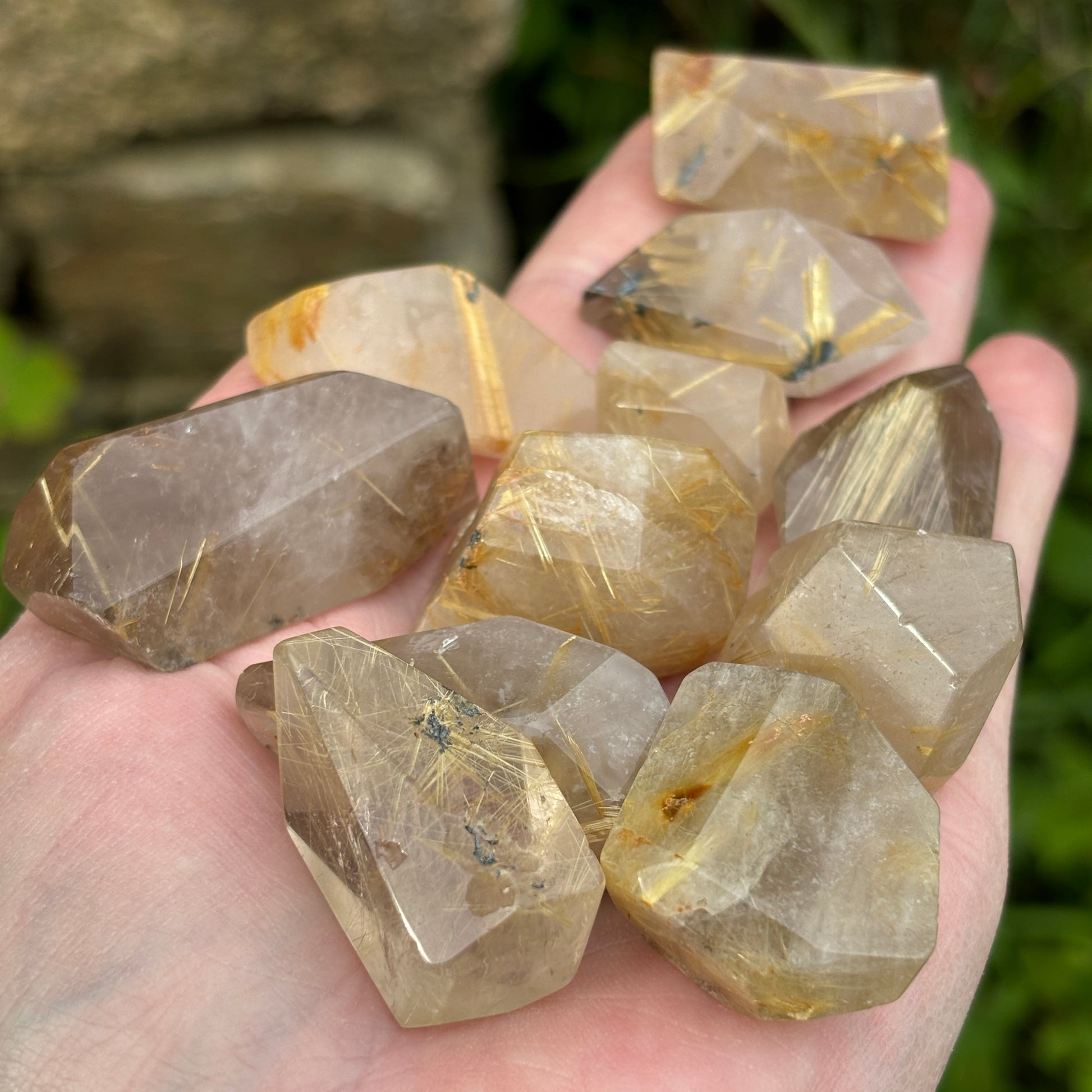 Brazilian Rutilated Quartz Freeforms 182g 11 Pieces from UK Wholesale Crystals