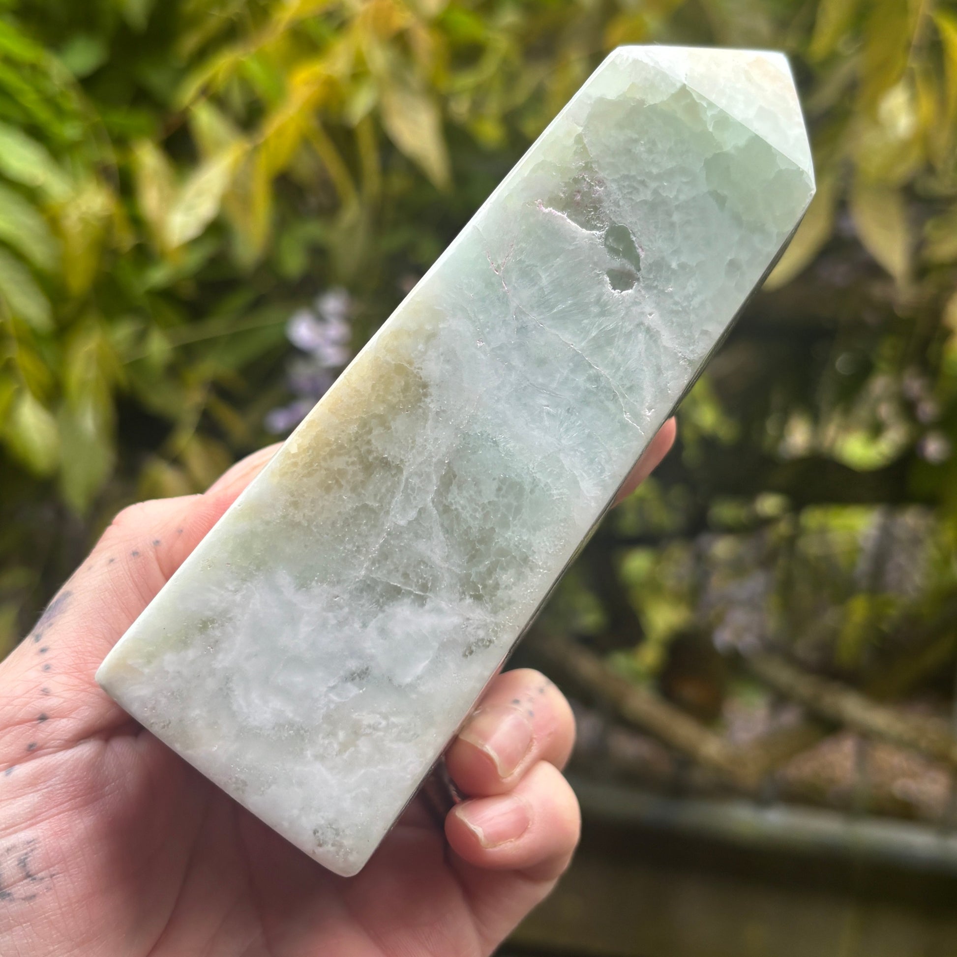 Caribbean Calcite Tower Statement Piece 574g from UK Wholesale Crystals