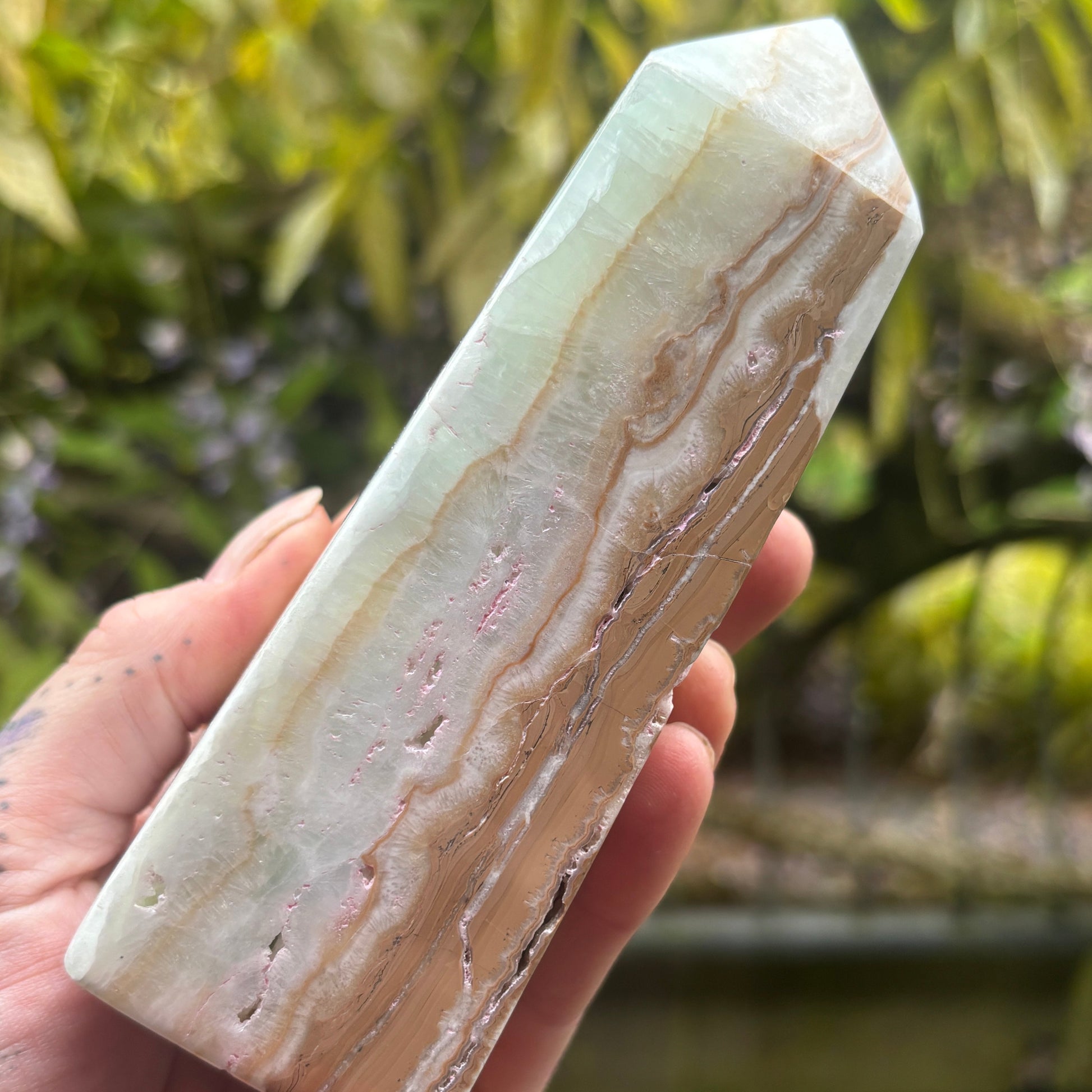 Caribbean Calcite Tower Statement Piece 574g from UK Wholesale Crystals