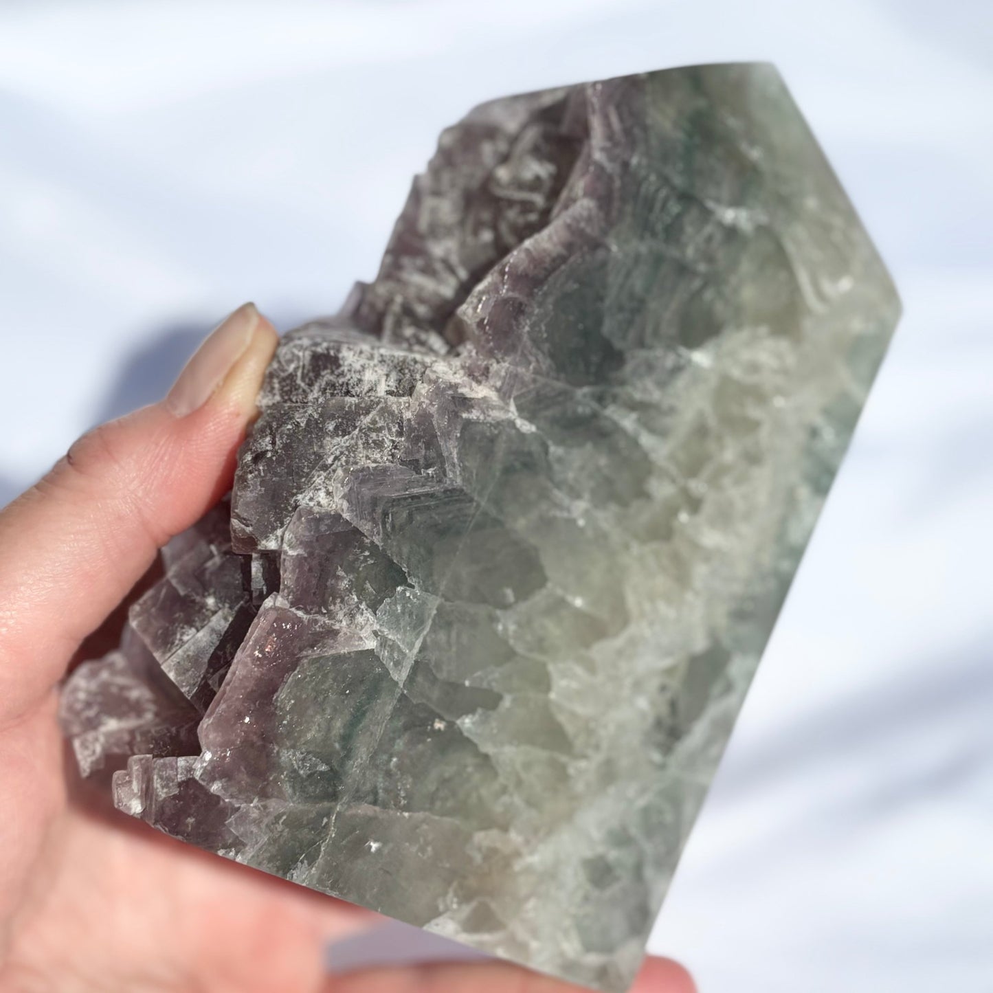 Half Polished Rainbow Fluorite Slab #1 from UK Wholesale Crystals
