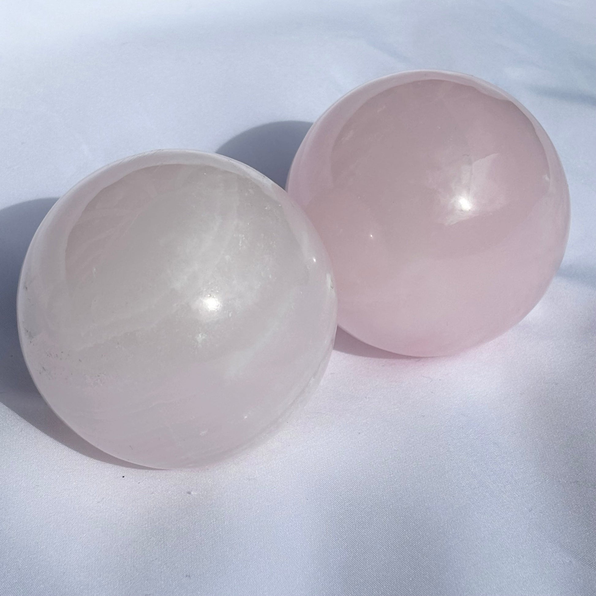 Mangano Calcite Crystal Spheres Bundle 814g 2 Pieces from UK Wholesale Crystals