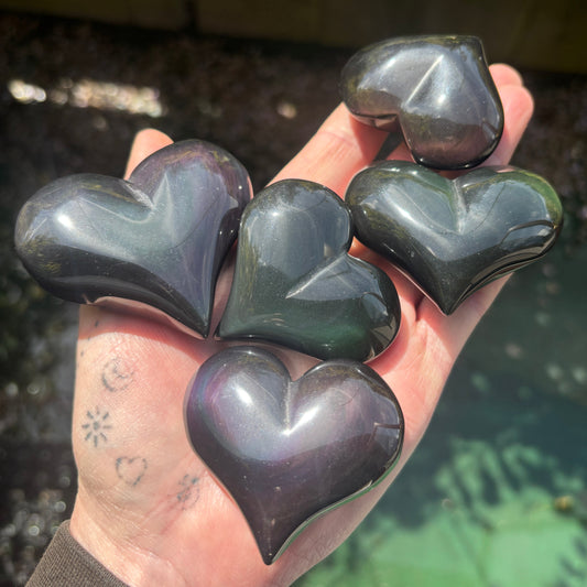 Rainbow Obsidian Hearts Bundle 341g from UK Wholesale Crystals