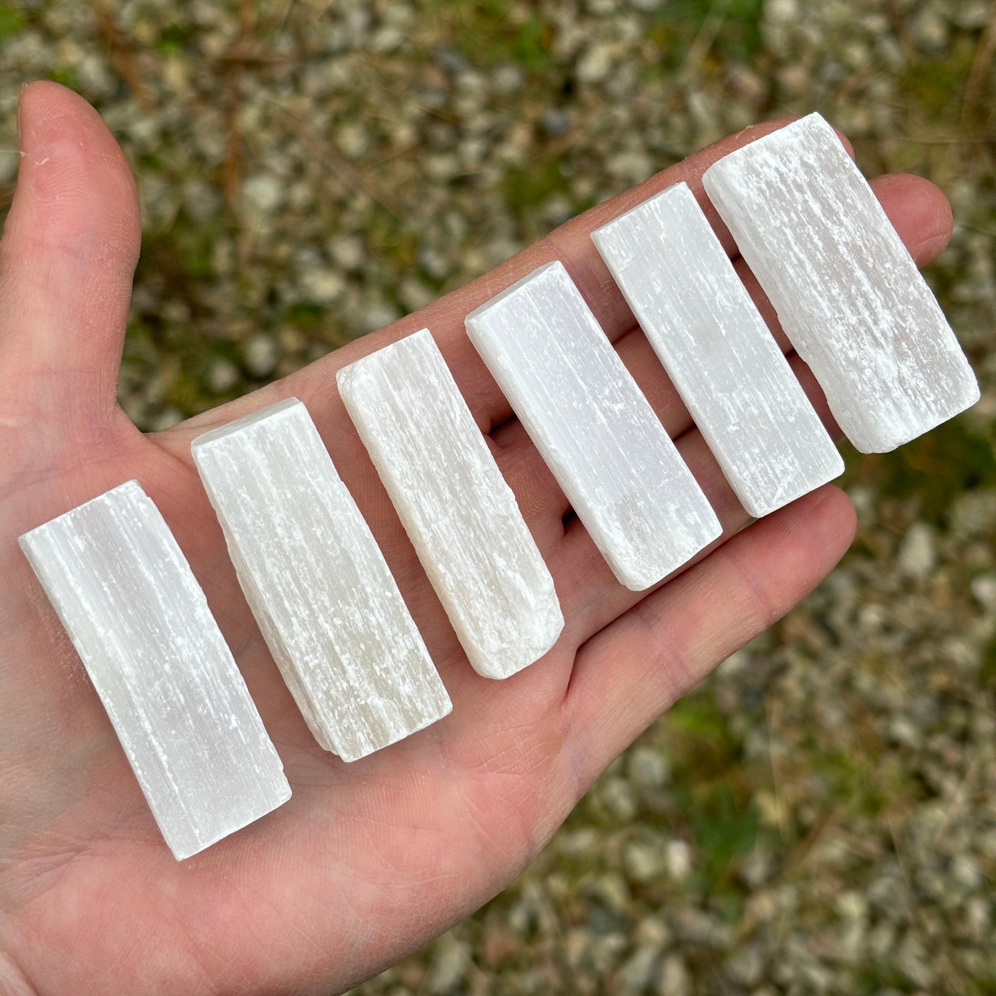 Selenite/Satin Spar Raw Chunks Pack of 10 from UK Wholesale Crystals